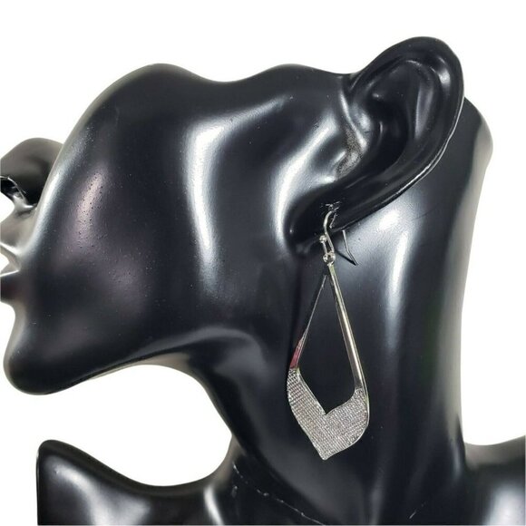 Fashion Jewelry Silver Cast Arrow Tear Drop Earrings French Hook Dangle Teardrop - Picture 4 of 7